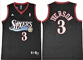 76ers 3 Allen Iverson Black Swingman Mesh Jersey,baseball caps,new era cap wholesale,wholesale hats